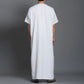 Mens Short Sleeve White/Gold/Black Round Neck Abaya/Jubba/Thobe