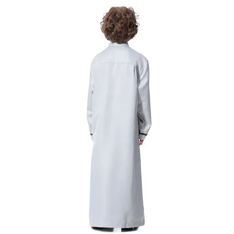 Boys Long Sleeve Kaftan/Abaya/Jubbah/Robe (Black/Beige/Grey/White)