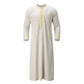 Mens Abaya/Jubbah/Thobe with Embroidered border (White/Black/Khaki/Beige)