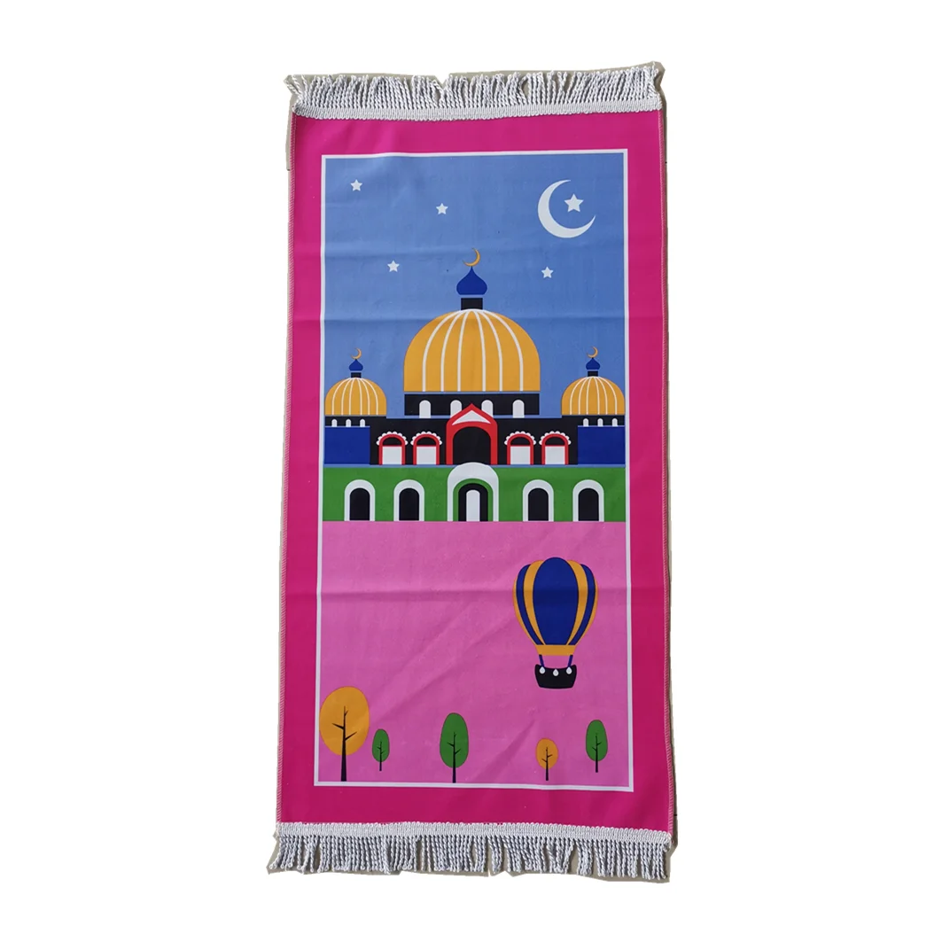 Muslim Children Prayer Rugs Islamic Kids Hajji Gift Mat Janamaz Sejadah