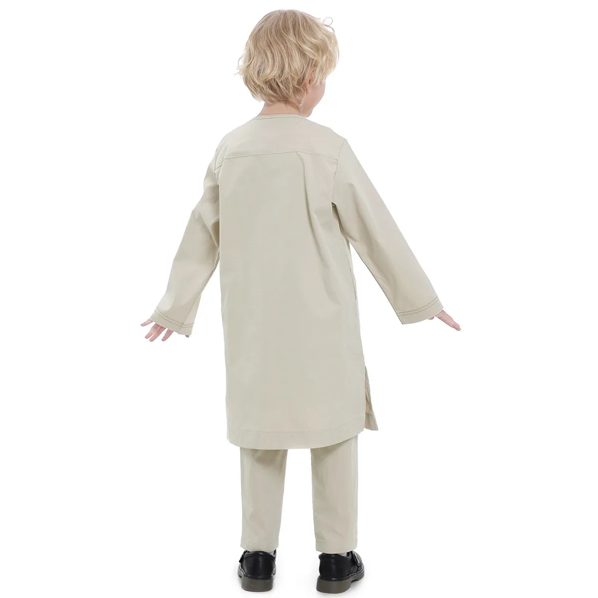 Boys Long Sleeve Kaftan/Abaya/Jubbah/Robe (White/Grey Green/Coffe/Beige)