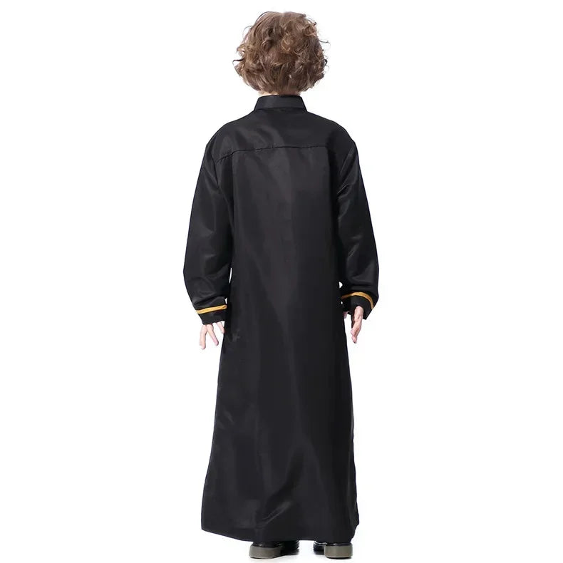 Boys Long Sleeve Kaftan/Abaya/Jubbah/Robe (Black/Beige/Grey/White)