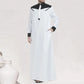 Mens Traditional Abaya/Jubba/Thobe w/ Long Sleeves Khaki/Navy/Black Mandarin Neck