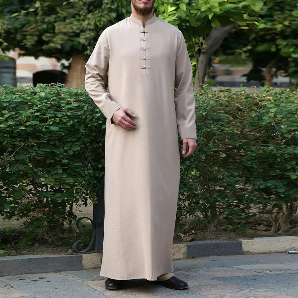 Mens Black/Khaki Abaya/Jubba/Thobe