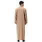 Mens Abaya/Jubbah/Thobe with Embroidered border (White/Black/Khaki/Beige)