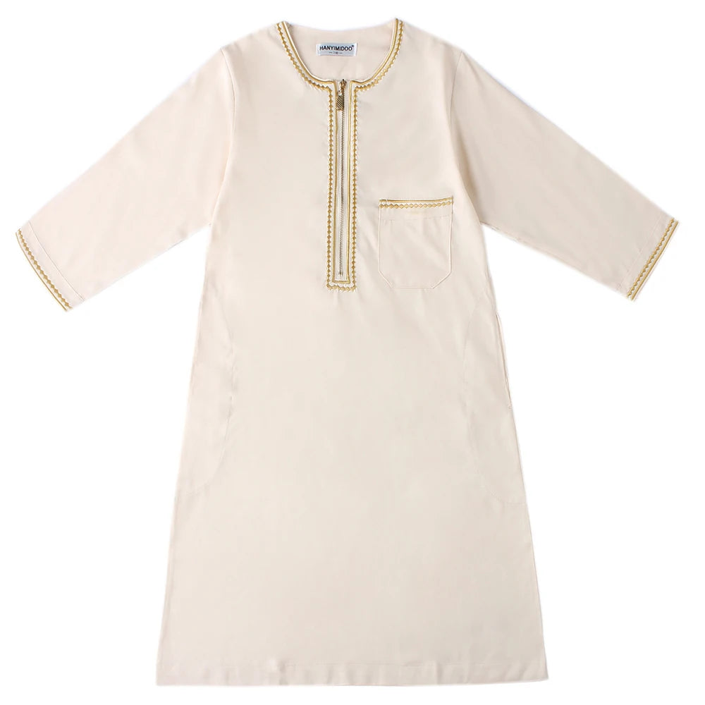 Boys Long Sleeve Kaftan/Abaya/Jubbah/Robe (Beige/Black/White/Camel)