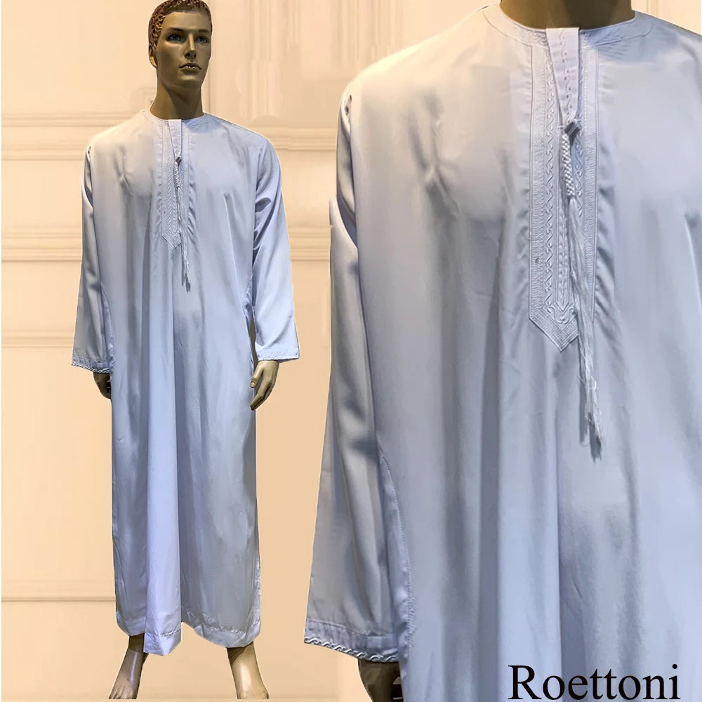 Mens Long Sleeve Classic Abaya (Dark Blue/Light Brown/White/Black/Light Grey/Cream/Black)