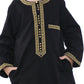 Boys Long Sleeve Kaftan/Abaya/Jubbah/Robe w/ Gold Trim (Black/Beige/Coffee/White)