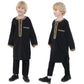 Boys Long Sleeve Kaftan/Abaya/Jubbah/Robe w/ Gold Trim (Black/Beige/Coffee/White)