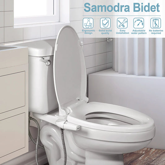 Ultra-Slim Toilet Seat Bidet w/ Adjustable Dual Nozzle