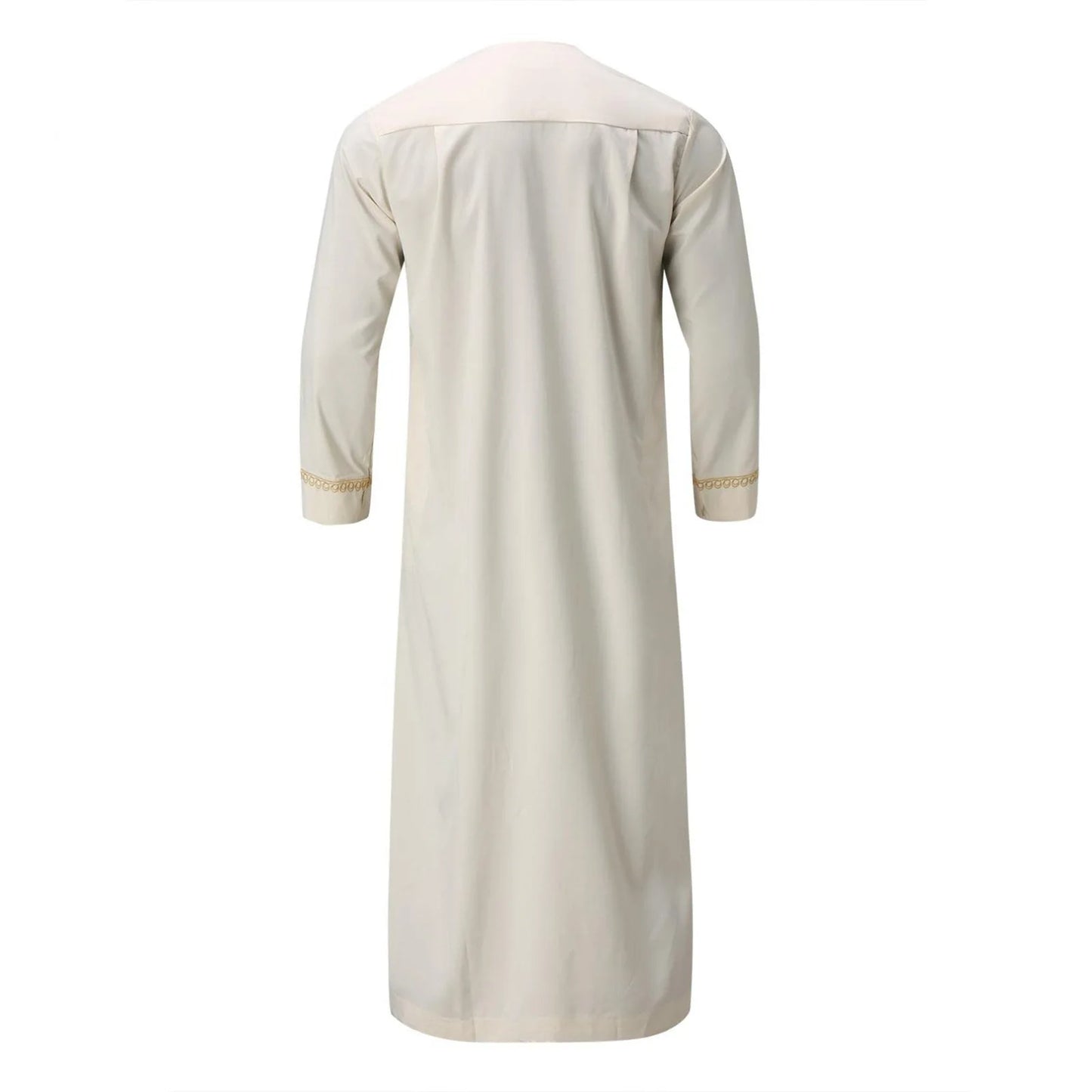 Mens Abaya/Jubbah/Thobe with Embroidered border (White/Black/Khaki/Beige)