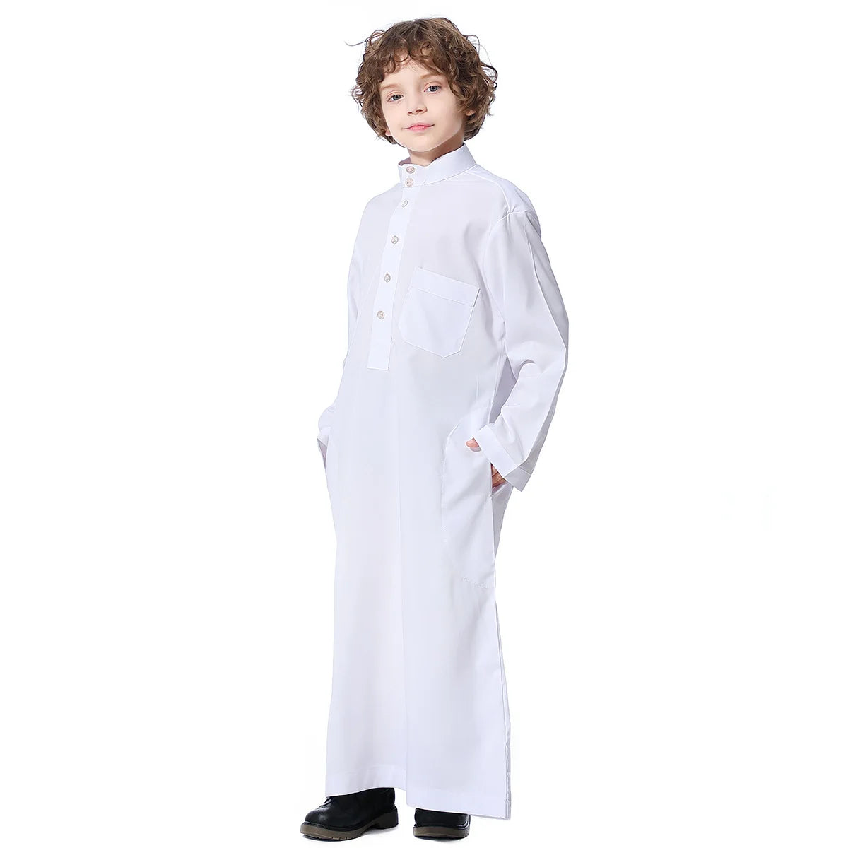 Boys Solid (Beige/White/Dark Red/Sky Blue) Long Sleeve Kaftan/Abaya/Jubbah/Robe