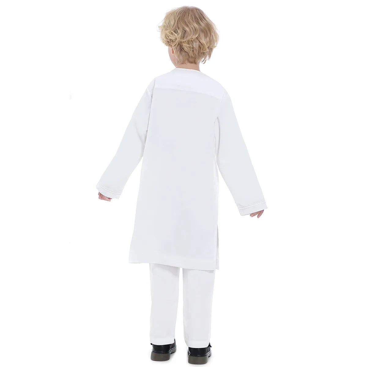 Boys Long Sleeve Kaftan/Abaya/Jubbah/Robe (White/Grey Green/Coffe/Beige)