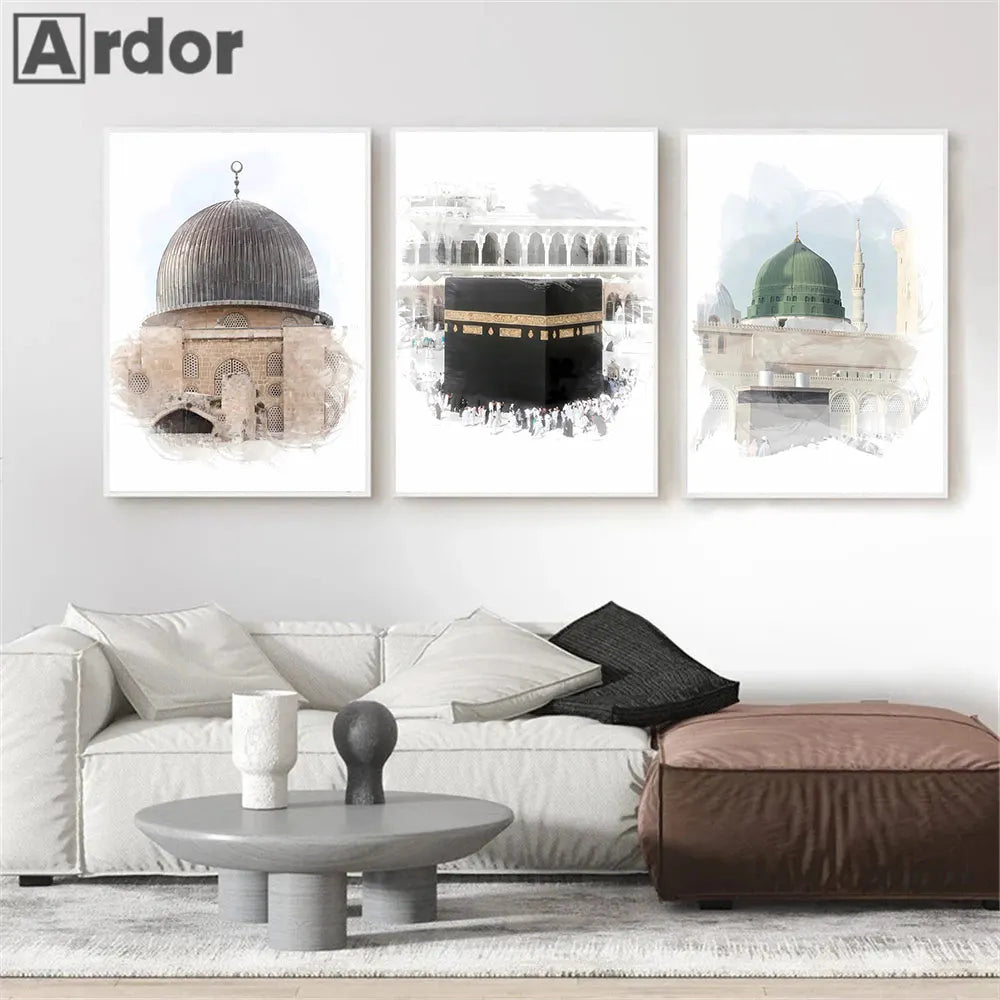 Mecca Jerusalem Taj Mahal Wall Art