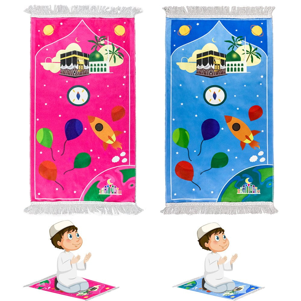 Islamic Prayer Mat Muslim Mats for Children Islamic Turkish Style on Prayer Rug for Kids Soft and Luxury 50X90Cm