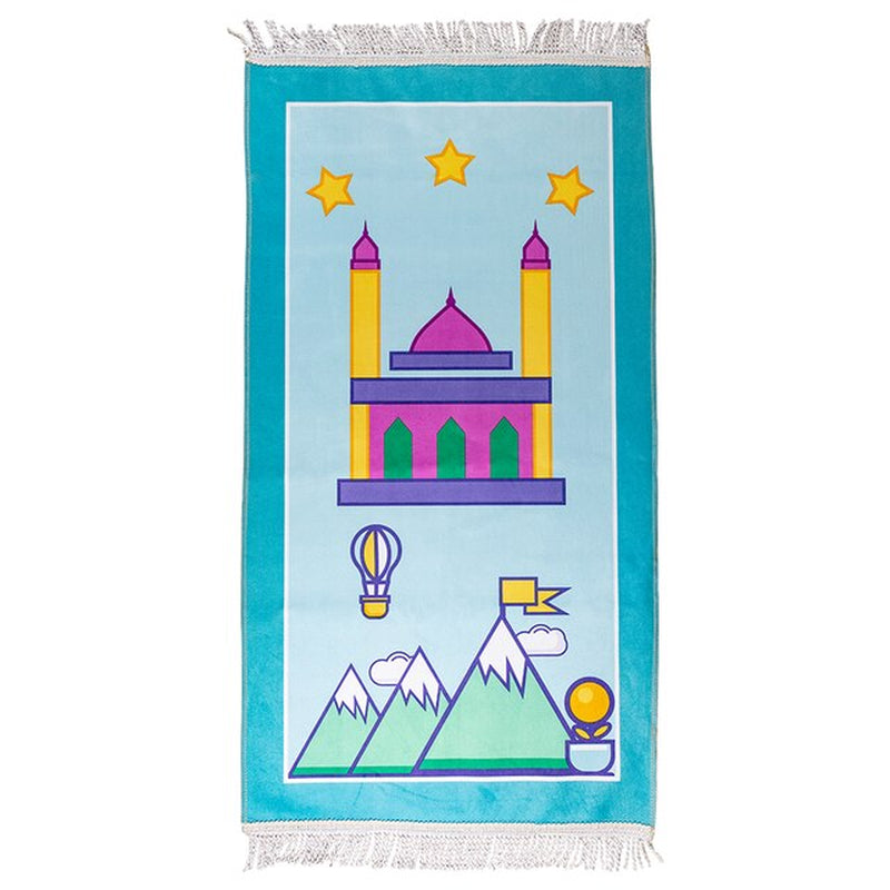 Islamic Prayer Mat Muslim Mats for Children Islamic Turkish Style on Prayer Rug for Kids Soft and Luxury 50X90Cm